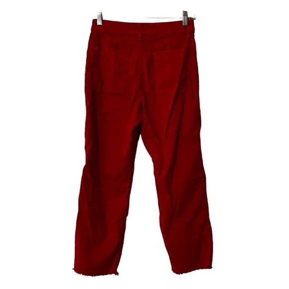 Frank & Eileen Kinsale Performance Pant Raw Hem High Rise 2 Red classic cropped - Picture 6 of 15